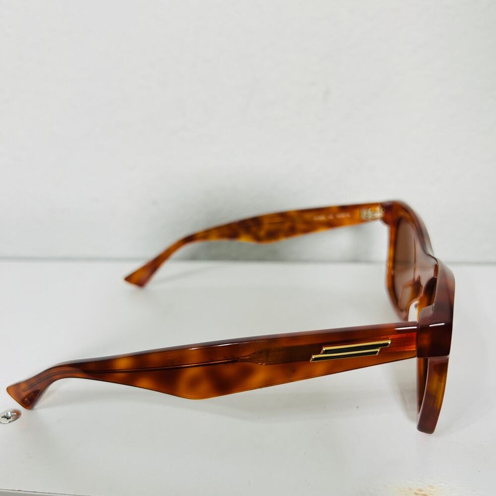 NEW Bottega Veneta Tortoiseshell Square Thick Sunglasses Havana Brown Square Cat - Picture 9 of 16